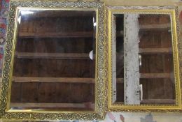 2 gilt framed mirrors 48 cm x 58 cm and 37 cm x 52 cm