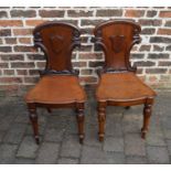 Pair of 19th century mahogany hall chairs