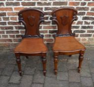 Pair of 19th century mahogany hall chairs