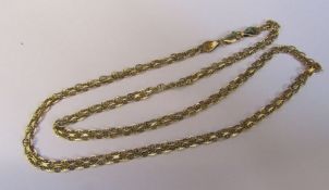 9ct gold necklace, length 46 cm. weight 6.8 g