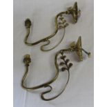 Pair of decorative brass electric wall mounted light fitments