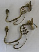 Pair of decorative brass electric wall mounted light fitments