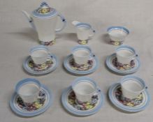 Royal Albert "Dorothy" 6 piece coffee set  (there is a hairline crack to the sugar bowl)