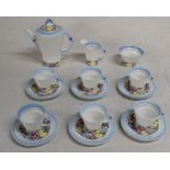 Royal Albert "Dorothy" 6 piece coffee set  (there is a hairline crack to the sugar bowl)