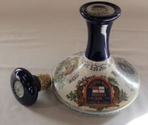 British Navy Pussers rum decanter by Wade, sealed, with stopper, 1.0 litre, 95.5 proof