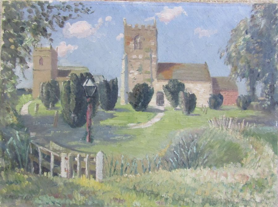 Lincolnshire interest - framed watercolour 'October sunshine, Cockerington, Louth' by C R Morton - Image 3 of 3