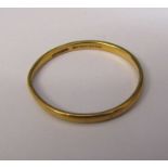 22ct gold band ring, size U/V weight 2.4 g