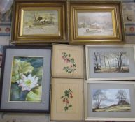 Various framed paintings inc watercolour and oil