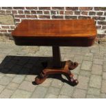 Early Victorian mahogany fold over tea table