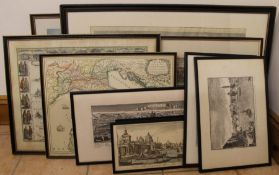 2 framed hand coloured maps - Italy after Antonio Barbey & Europe ("Europa Recens Descripta A