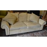 Front sprung 3 seater sofa. Approximate length 242cm