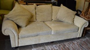 Front sprung 3 seater sofa. Approximate length 242cm