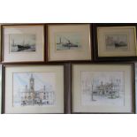 5 local interest framed prints by Steve Farrow, Leslie R Treacher and J Ashcroft