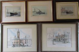 5 local interest framed prints by Steve Farrow, Leslie R Treacher and J Ashcroft