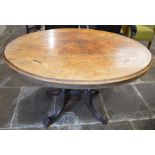 Victorian oval tilt top loo table