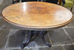 Victorian oval tilt top loo table