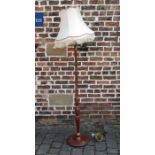 Red lacquered chinoiserie standard lamp