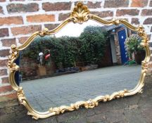 Large Rococo style gilt framed mirror 121cm x 88cm