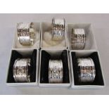 Set of 6 silver napkin rings, 2 with name engraved, Birmingham 1970/72, total weight 2.83 ozt