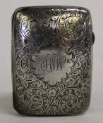 Silver cigarette case with engine turned decoration, Birmingham 1926, 1.75ozt