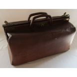 Leather Gladstone style Doctors bag L 52 cm H 31 cm D 26