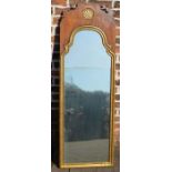 Large 18th century or possibly earlier wall mirror Ht 148cm W 50cm