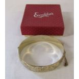 Gilt silver bangle Birmingham 1966 6.5 cm x 5.5 cm, weight 1.61 ozt