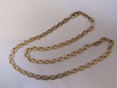 9ct gold necklace, length 41 cm, weight 9.3 g