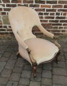 Victorian nursing chair / open armchair