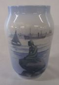 Royal Copenhagen vase decorated with the Little Mermaid no 2770 108, signed KNX H 17 cm