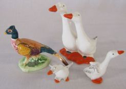 Beswick geese and a Beswick pheasant