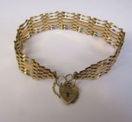 9ct gold gate bracelet, weight 6.8 g