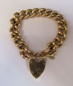 9ct gold bracelet with safety chain, weight 29.3 g
