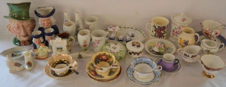 Various ceramics including a Beswick McCawber character jug, crested china etc
