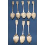 Matched set of 8 silver teaspoons (5 x Newcastle 1798 + 3 others), 4.55ozt
