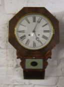 19th century Waterbury Clock Company drop dial wall clock H 60 cm