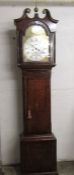 Georgian 8 day longcase clock, brass & silvered dial, Robert Smith Irvine in an inlaid oak case (