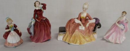 4 Royal Doulton figurines:- Valerie HN2107, Blithe Morning HN2065, Reverie HN2306 & Invitation