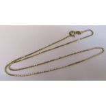 9ct gold necklace, weight 2 g, L 38 cm