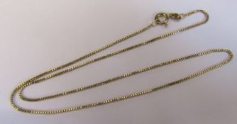 9ct gold necklace, weight 2 g, L 38 cm