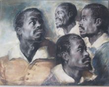 Framed picture 'Graham & Morton - Tate de negroes' by J Chamberlain 69 cm x 59 cm (size including