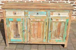 Modern sideboard made from reclaimed timbers L 137cm D 42cm Ht 93cm