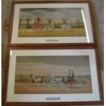Pair of late 19th/early 20th century framed prints 'Going To The Meet' & 'The Afternoon Driving'.