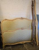 French painted double bed with head board, foot board & side rails for a 5ft wide mattress