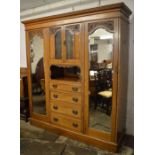 Victorian oak compactum wardrobe L 195cm H 211cm D 53cm