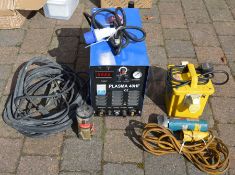 R-Tech Plasma 40HF cutting machine with accessories, Clarke portable power transformer & a Bosch