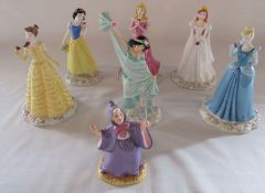 Set of Royal Doulton Disney Princesses - Cinderella DP1, Sleeping Beauty DP2, Belle DP3, Ariel