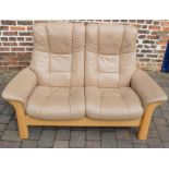 Stressless 2 seater reclining leather sofa