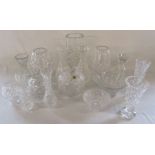 Selection of crystal glass vases and bowls inc Bleikristall, Stuart and Waterford