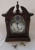 31 day wooden striking mantel clock Tempus Fugit H 40 cm